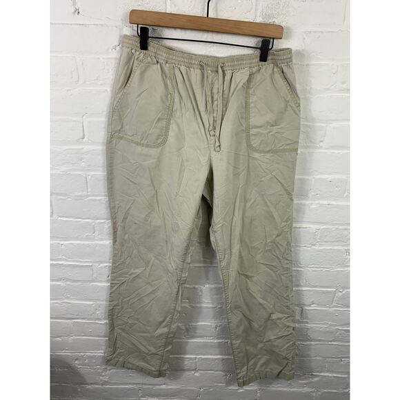 L.L. Bean Men's Classic Fit Drawstring Straight Leg Canvas Pants Gray Size 14 - Picture 1 of 5